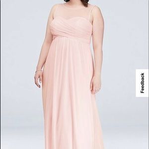 Black David’s bridal chiffon illusion tank formal dress